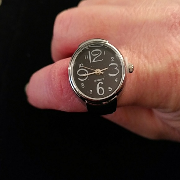 Other - NEW - Ring With Watch - black - stretches